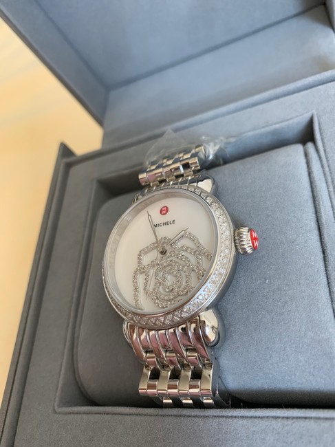 Michele Silver New White Mop Diamond Jardin Csx- Limited Edition Mw03t01a1058 Watch Michele Silver New White Mop Diamond Jardin Csx- Limited Edition Mw03t01a1058 Watch