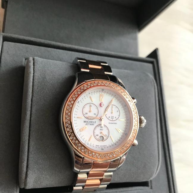 Michele Rose Gold/ Silver Jetway Mop Mww17a000017 Watch Michele Rose Gold/ Silver Jetway Mop Mww17a000017 Watch