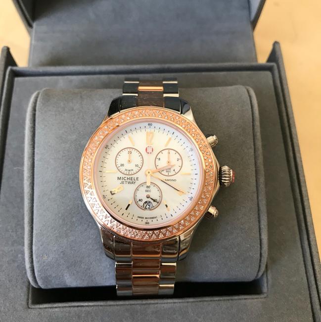 Michele Rose-gold/ Silver Jetway Mop Mww17a000017 Watch Michele Rose-gold/ Silver Jetway Mop Mww17a000017 Watch
