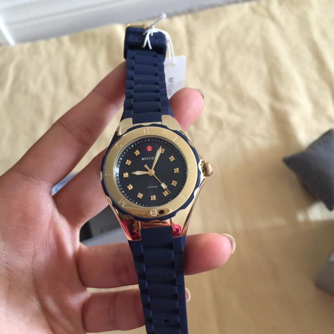 Michele Navy / Gold Jelly Bean Petite Mww12p000004 Watch Michele Navy / Gold Jelly Bean Petite Mww12p000004 Watch