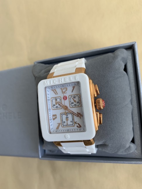 Michele Multi ( White / Rose- Gold ) Jelly Park Bean Mww06l000014 Watch Michele Multi ( White / Rose- Gold ) Jelly Park Bean Mww06l000014 Watch