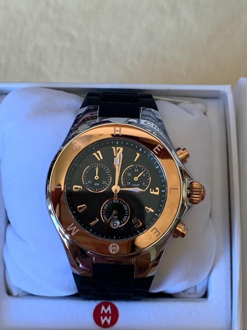 Michele Black- Pinkgold/Silver Jellybean Two-tone 18k Mww12f000099 Watch Michele Black- Pinkgold/Silver Jellybean Two-tone 18k Mww12f000099 Watch