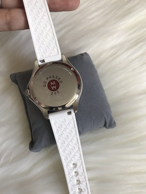 Michele White Silver " Interchangeable Strap" Cape Topaz Mww27a000007 Watch Michele White Silver " Interchangeable Strap" Cape Topaz Mww27a000007 Watch