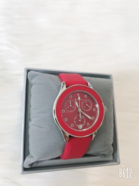Michele Red / Silver Flash-sale 10% Cape Chrono Sunray Dial Mww27c000004 Watch Michele Red / Silver Flash-sale 10% Cape Chrono Sunray Dial Mww27c000004 Watch