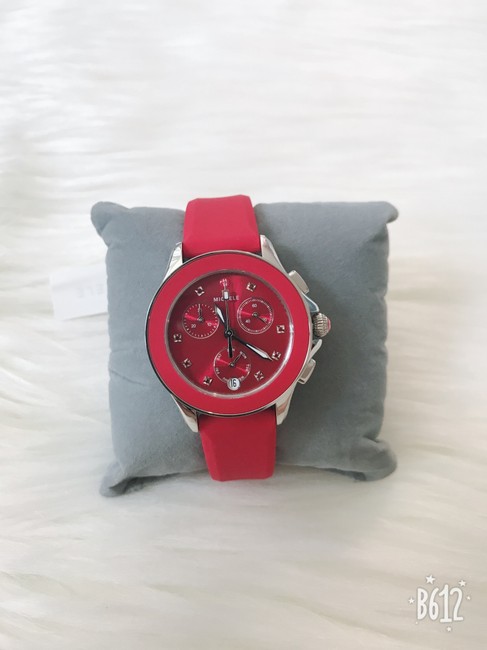 Michele Red / Silver Cape Chrono Sunray Dial Mww27c000004 Watch Michele Red / Silver Cape Chrono Sunray Dial Mww27c000004 Watch
