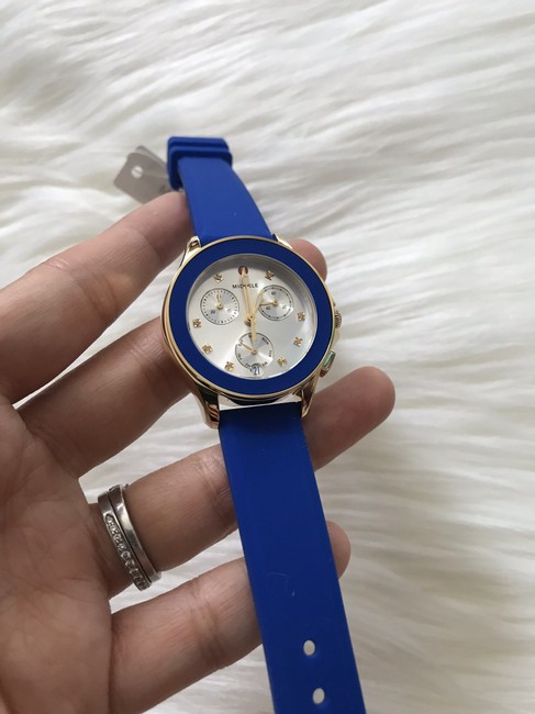 Michele Gold/ Blue Cape Chrono Mww27c000013 Watch Michele Gold/ Blue Cape Chrono Mww27c000013 Watch