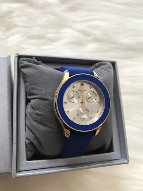 Michele Gold/ Blue Cape Chrono Mww27c000013 Watch Michele Gold/ Blue Cape Chrono Mww27c000013 Watch