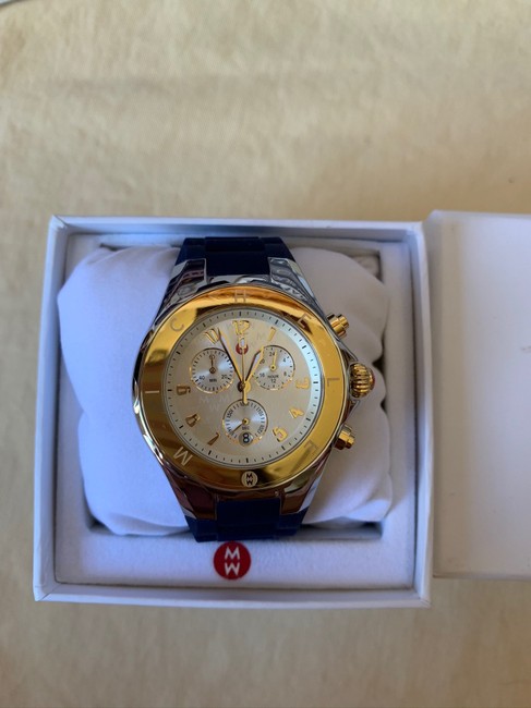 Michele Blue/ Silver-gold Jellybean Two-tone 18k Gold Mww12f000095 Watch Michele Blue/ Silver-gold Jellybean Two-tone 18k Gold Mww12f000095 Watch