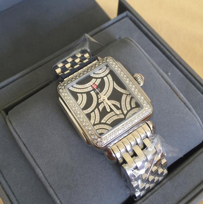 Michele Silver/ Black Art Deco Diamond Dial 0.96 Ct. Diamonds Watch Michele Silver/ Black Art Deco Diamond Dial 0.96 Ct. Diamonds Watch