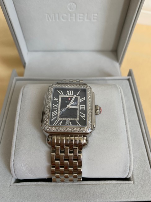 Michele Silver Deco Madison Stainless-steel Diamond Mw06t01a1124 Watch Michele Silver Deco Madison Stainless-steel Diamond Mw06t01a1124 Watch