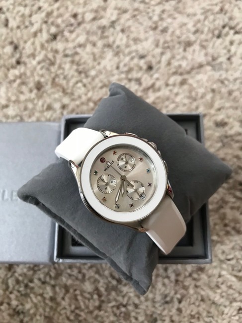 Michele Silver/ White Cape Chrono Tone Mww27c000001 Watch Michele Silver/ White Cape Chrono Tone Mww27c000001 Watch