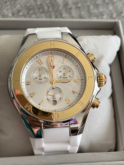 Michele White/ Silver-gold Jellybean Two-tone 18k Gold Mww12f000094 Watch Michele White/ Silver-gold Jellybean Two-tone 18k Gold Mww12f000094 Watch