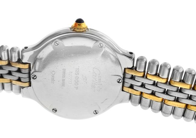 Cartier Yellow Gold Silver Ladies Must De 125000p Bullet Quartz Steel 28mm Watch Cartier Yellow Gold Silver Ladies Must De 125000p Bullet Quartz Steel 28mm Watch
