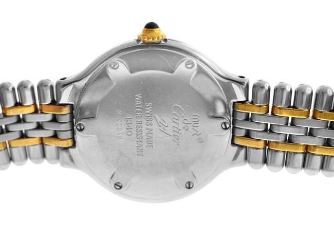 Cartier Yellow Gold Silver Ladies Must De 1340 Quartz Steel 28mm Bullet Watch Cartier Yellow Gold Silver Ladies Must De 1340 Quartz Steel 28mm Bullet Watch