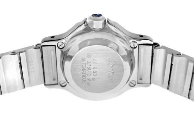 Cartier Yellow Gold Silver Ladies Santos Octagon 25mm 18k Watch Cartier Yellow Gold Silver Ladies Santos Octagon 25mm 18k Watch