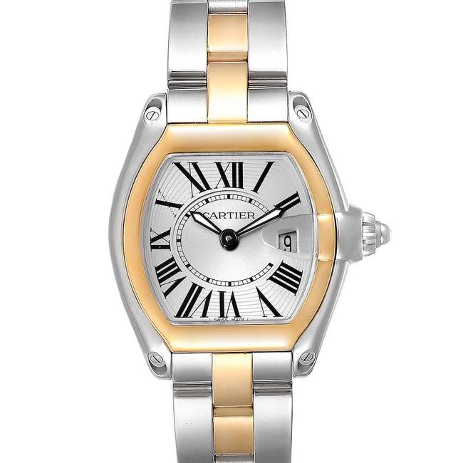Cartier Silver 18k Yellow Gold and Stainless Steel Roadster W62026y4 Womens Wristwatch 36.5 X 30.5 Mm Watch Cartier Silver 18k Yellow Gold and Stainless Steel Roadster W62026y4 Womens Wristwatch 36.5 X 30.5 Mm Watch