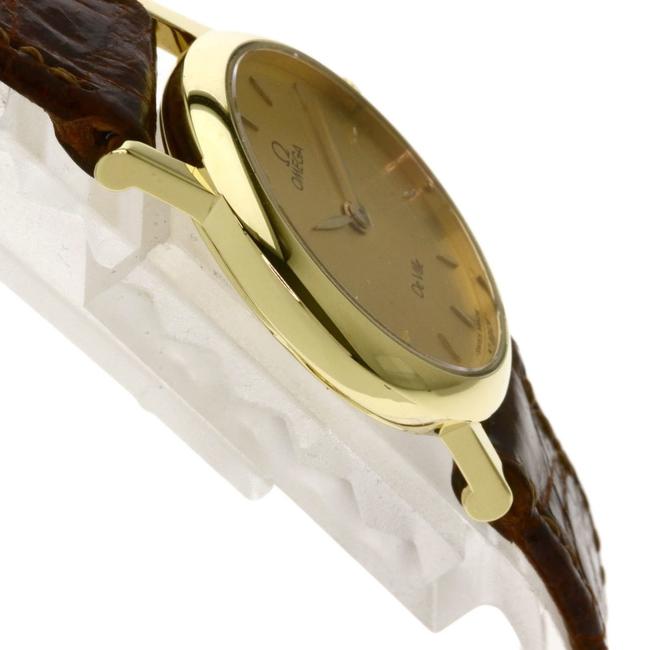 Omega Champagne 18k Yellow Gold De Ville Quartz Womens Wristwatch 23 Mm Watch Omega Champagne 18k Yellow Gold De Ville Quartz Womens Wristwatch 23 Mm Watch