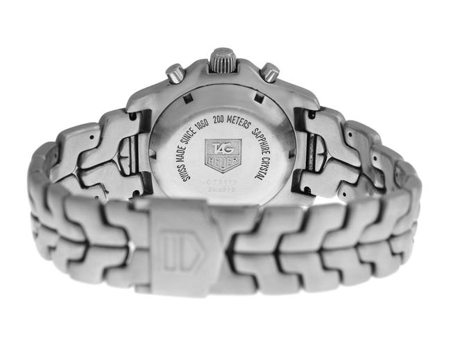 TAG Heuer Silver Mens Link Ct2113 Chronograph Steel 41mm Watch TAG Heuer Silver Mens Link Ct2113 Chronograph Steel 41mm Watch