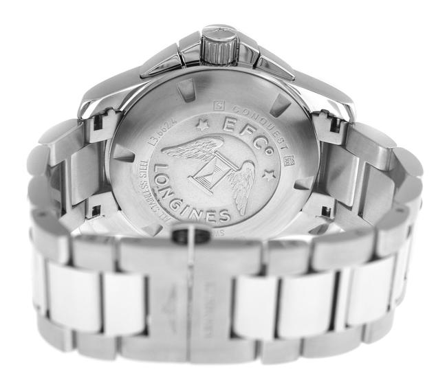 Longines Silver Mens Conquest L3.662.4 Steel Chronogarph 41mm Watch Longines Silver Mens Conquest L3.662.4 Steel Chronogarph 41mm Watch