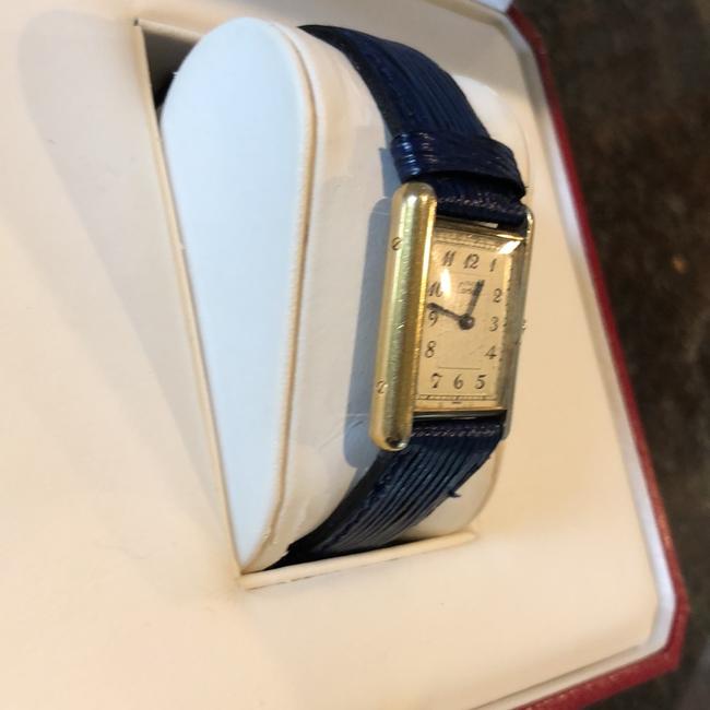 Cartier Gold Silver Blue. Tank Le Must Plated Sterling Large Model Watch Cartier Gold Silver Blue. Tank Le Must Plated Sterling Large Model Watch