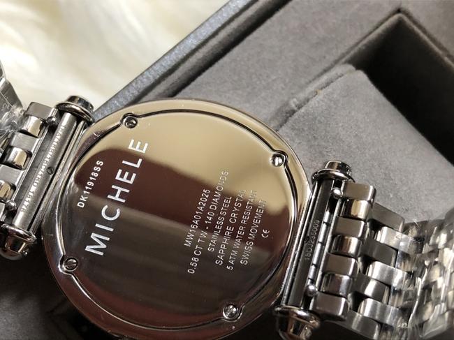 Michele Silver Caber Diamond Mother-of-pearl Dial Watch Michele Silver Caber Diamond Mother-of-pearl Dial Watch