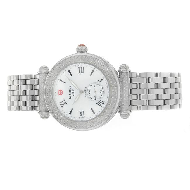 Michele Silver Caber Stainless Mother Of Pearl Diamond Mww16a000001 Watch Michele Silver Caber Stainless Mother Of Pearl Diamond Mww16a000001 Watch