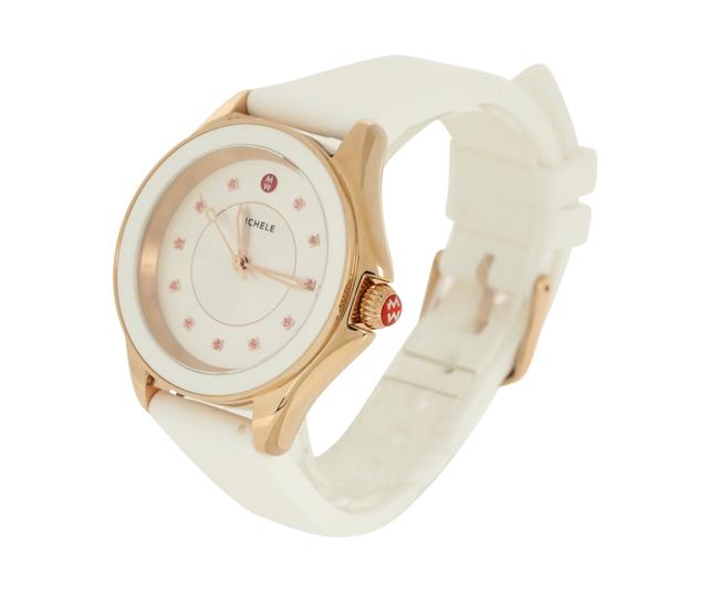 Michele White Cape Sunray Dial Silicone Watch Michele White Cape Sunray Dial Silicone Watch