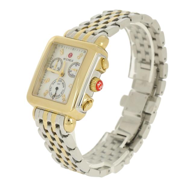 Michele Gold Deco Two-tone Stainless Steel and Plated Mother Of Pearl Watch Michele Gold Deco Two-tone Stainless Steel and Plated Mother Of Pearl Watch