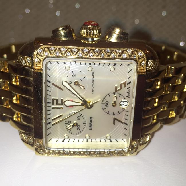 Michele Mother-of-pearl and Gold Milou 66 Diamond Bezel with Dial Watch Michele Mother-of-pearl and Gold Milou 66 Diamond Bezel with Dial Watch
