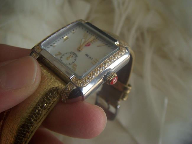 Michele Mw15a01d1025 Milou Diamond Two Tone Stainless Steel Watch Michele Mw15a01d1025 Milou Diamond Two Tone Stainless Steel Watch