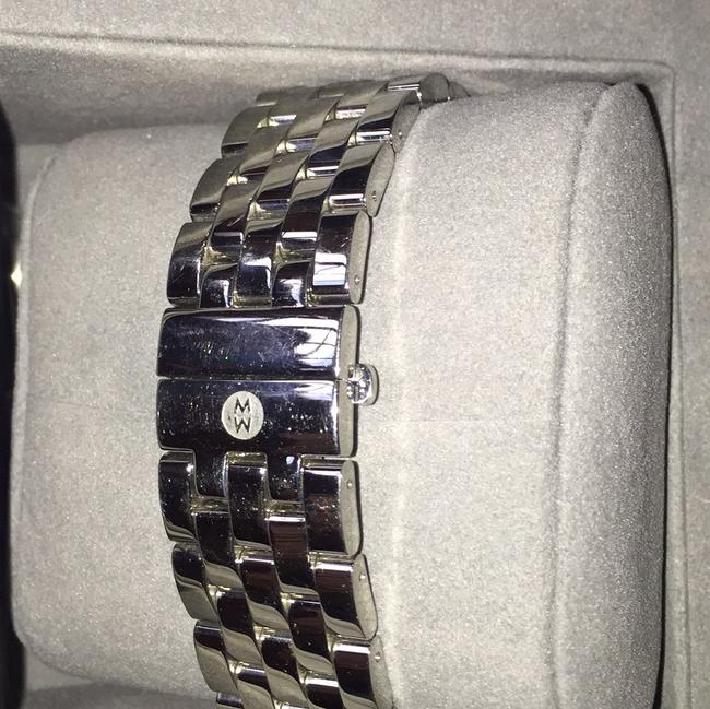 Michele Sport Sail 38mm black dial watch case woth 20mm wide silver bracelet. Michele Sport Sail 38mm black dial watch case woth 20mm wide silver bracelet.