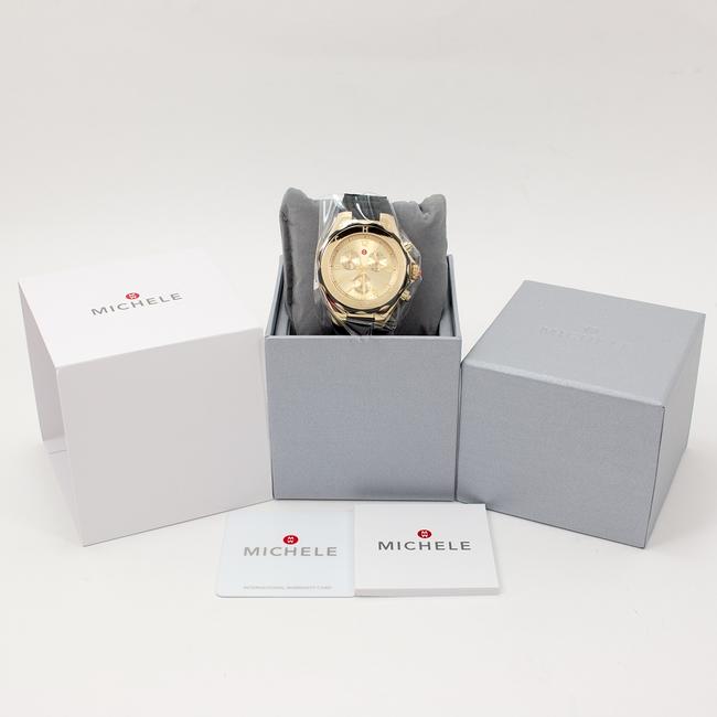 Michele Black/Gold Jelly Womens Tahitian Bean Chronograph Rubber Watch Michele Black/Gold Jelly Womens Tahitian Bean Chronograph Rubber Watch