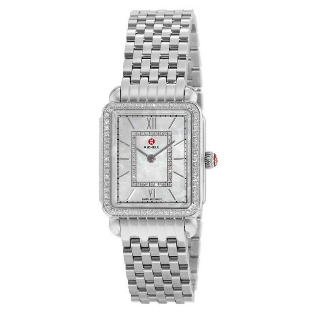 Michele Silver Deco Ii Mid Stainless Mother Of Pearl Diamond Mww06i000001 Watch Michele Silver Deco Ii Mid Stainless Mother Of Pearl Diamond Mww06i000001 Watch