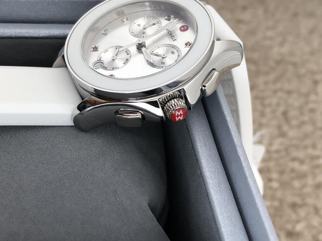Michele White Flash-sale Silver/White Cape Chronograph Mww27c000001 Watch Michele White Flash-sale Silver/White Cape Chronograph Mww27c000001 Watch