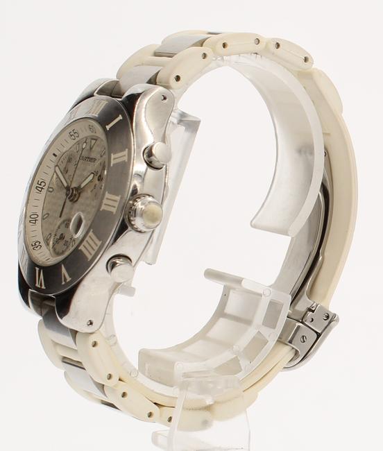 Cartier White Must 21 Chronoscaph 38mm Dial Rubber Quartz Mens Watch Cartier White Must 21 Chronoscaph 38mm Dial Rubber Quartz Mens Watch