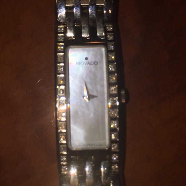 Movado Silver Womens esperanza Baguette Stainless Steel Diamond Watch Movado Silver Womens esperanza Baguette Stainless Steel Diamond Watch