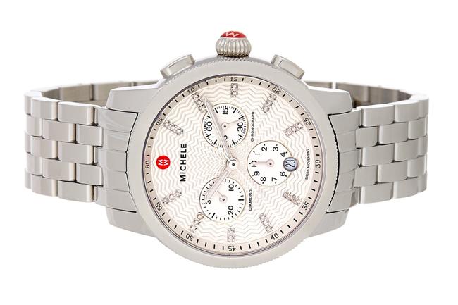 Michele Silver Uptown Diamond Chronograph Mww25a000001 Watch Michele Silver Uptown Diamond Chronograph Mww25a000001 Watch