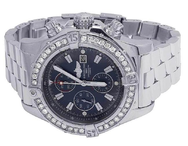 Breitling Stainless Steel XL Custom Mens A13370 Super Avenger 48mm Diamond 4.5 Ct Watch Breitling Stainless Steel XL Custom Mens A13370 Super Avenger 48mm Diamond 4.5 Ct Watch