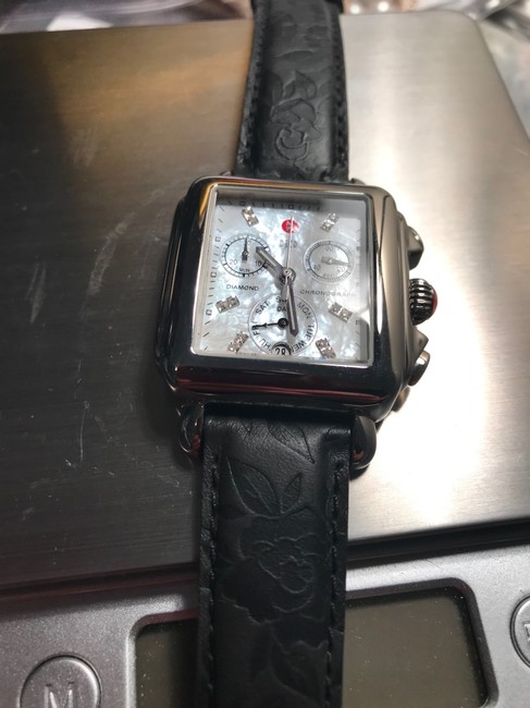 Michele Silver Deco Diamond Chronograph Alligator Strap Mop Dial Mw06p00a0046 Watch Michele Silver Deco Diamond Chronograph Alligator Strap Mop Dial Mw06p00a0046 Watch