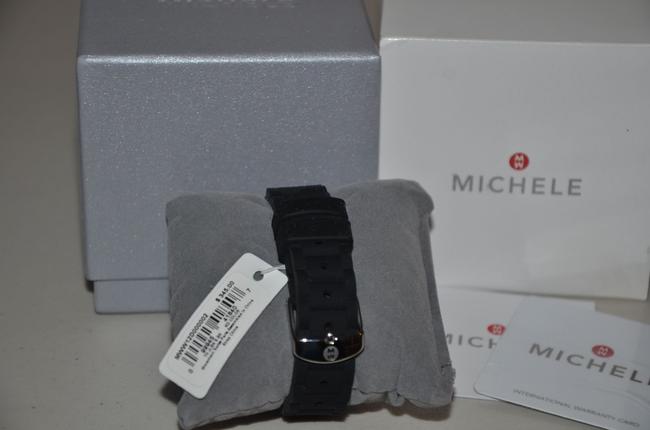 Michele Black Tahitian Silicone Silver Chrono Mww12d000002 Watch Michele Black Tahitian Silicone Silver Chrono Mww12d000002 Watch