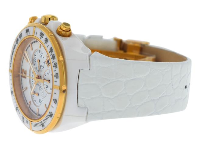 Versace Silver New Dv One 28ccp1d001 S001 Gold Tone Ceramic Chrono 43mm Quart Watch Versace Silver New Dv One 28ccp1d001 S001 Gold Tone Ceramic Chrono 43mm Quart Watch