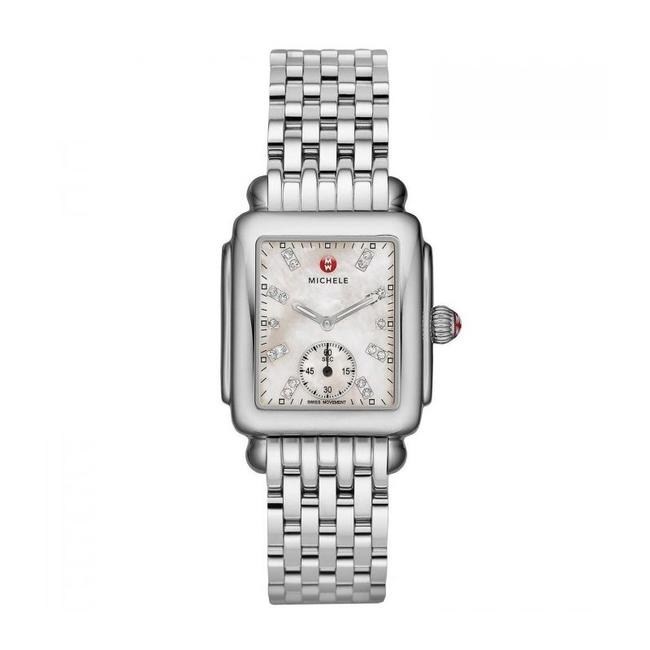 Michele Silver Deco 16 Mid Stainless Mother Of Pearl Diamond Dial Mww06v000002 Watch Michele Silver Deco 16 Mid Stainless Mother Of Pearl Diamond Dial Mww06v000002 Watch