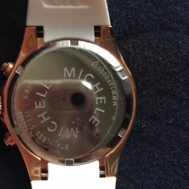 Michele White & Rose Gold Jelly Nwot-michele Tahitian Bean Watch-authentic Watch Michele White & Rose Gold Jelly Nwot-michele Tahitian Bean Watch-authentic Watch