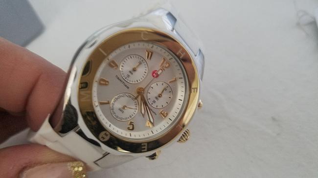 Michele White Jelly Tahitian Silicone Silver/Gold Steel Watch Michele White Jelly Tahitian Silicone Silver/Gold Steel Watch