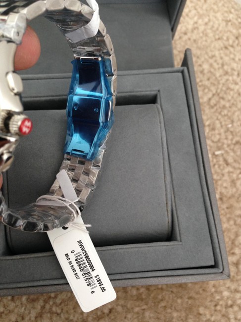 Michele Silver (Silver/Black) Belmore Diamond Black Diamond Dial Chronograph Watch Michele Silver (Silver/Black) Belmore Diamond Black Diamond Dial Chronograph Watch