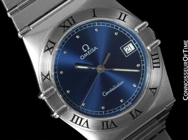 Omega Royal Blue Constellation Mens 35mm Quartz Date - Brushed Stainless Watch Omega Royal Blue Constellation Mens 35mm Quartz Date - Brushed Stainless Watch