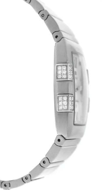Omega Silver Constellation Quadrella 1586.79 Ladies Diamond Mop Steel Quartz Watch Omega Silver Constellation Quadrella 1586.79 Ladies Diamond Mop Steel Quartz Watch