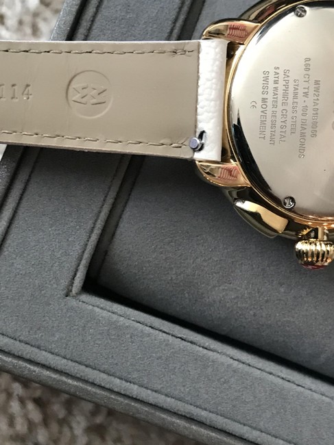 Michele Serein Diamond Gold Mw21a01b0966 Leather Strap Watch Michele Serein Diamond Gold Mw21a01b0966 Leather Strap Watch