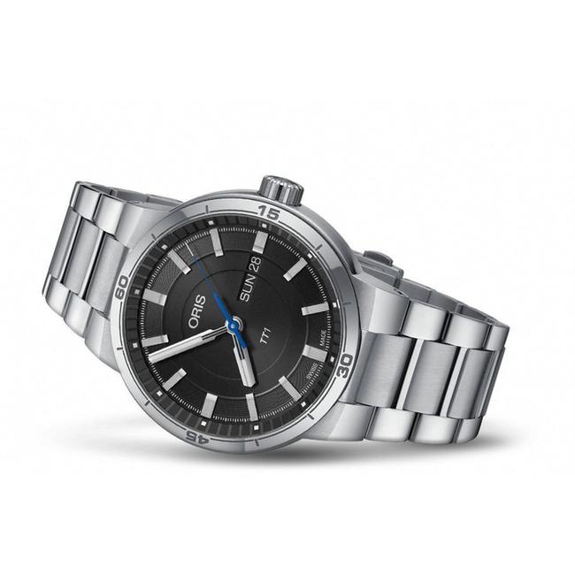 Oris Silver 01 735 7752 4154-07 8 24 08 Mens Tt1 Day Date Black Watch Oris Silver 01 735 7752 4154-07 8 24 08 Mens Tt1 Day Date Black Watch