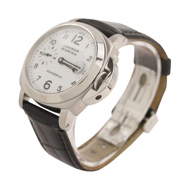 Panerai Luminor Marina with a Black Leather Band and White Dial Panerai Luminor Marina with a Black Leather Band and White Dial